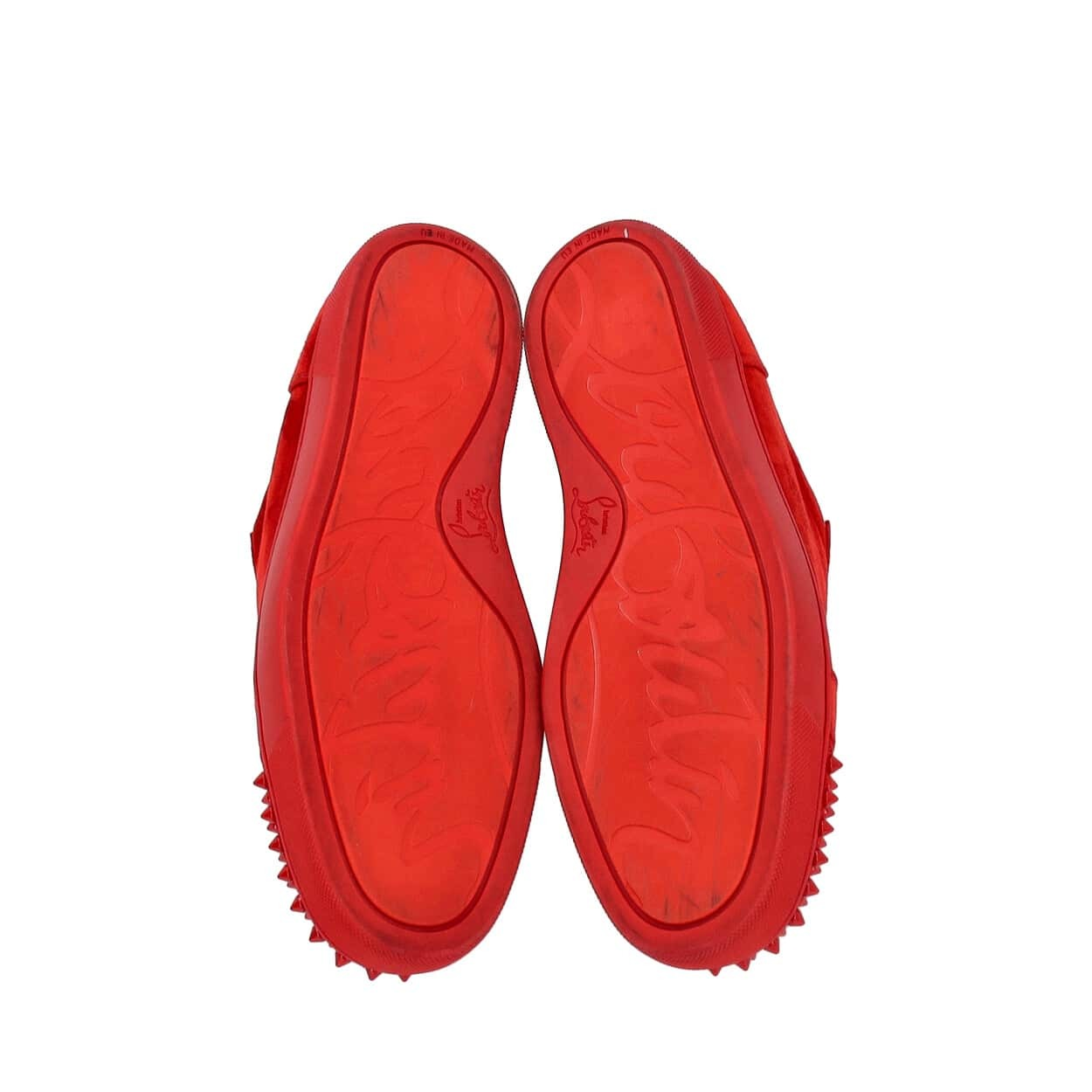 靴 Christian Louboutin CHRISTIAN LOUBOUTIN Leather Spikes High Top Sneakers Black | Luxity