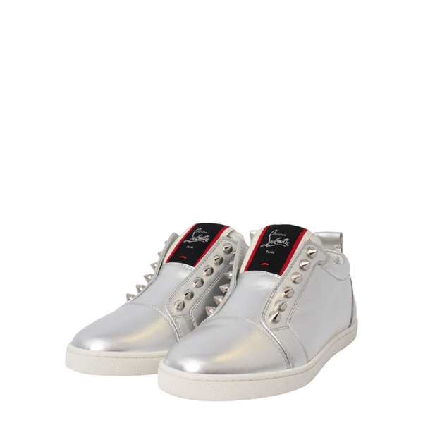 Leather Fique A Vontade Sneakers Metallic Silver