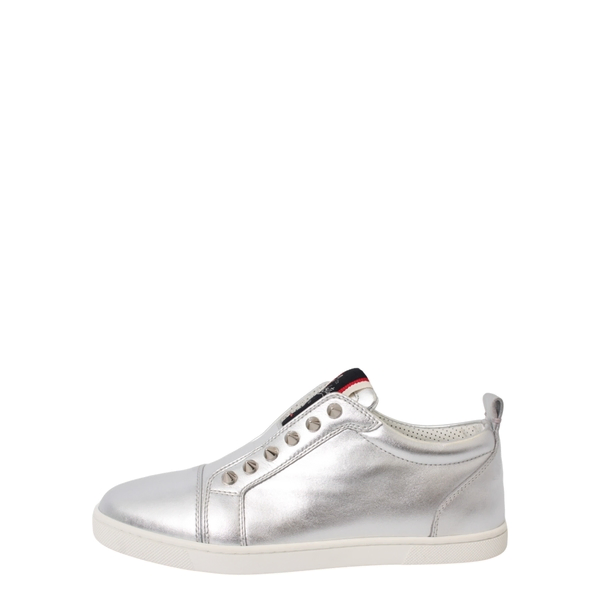 Leather Fique A Vontade Sneakers Metallic Silver