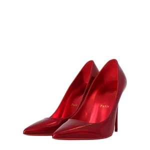 CHRISTIAN LOUBOUTIN Laminated Leather Miss Z Pumps Red | Luxity