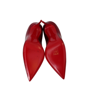 CHRISTIAN LOUBOUTIN Laminated Leather Miss Z Pumps Red | Luxity