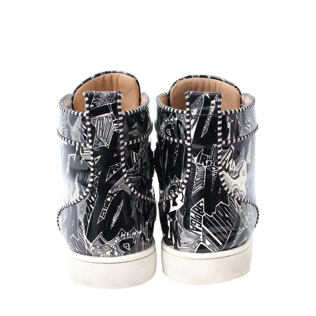 CHRISTIAN LOUBOUTIN Patent Graffiti Rantus Orlato Sneakers Black