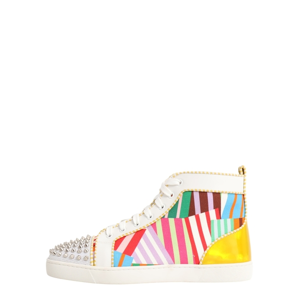 Mixed Material Louis Spikes High Top Sneakers Multicolour