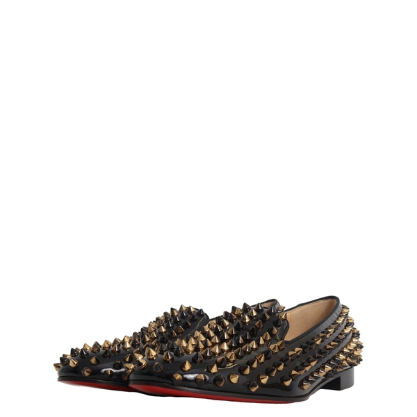 Patent Spike Loafers Black