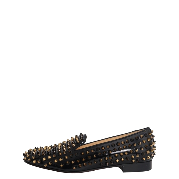 Patent Spike Loafers Black