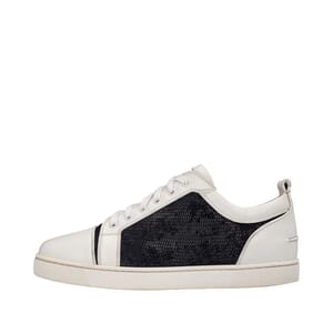 Leather/Mesh Louis Junior Orlato Sneakers White/Navy, view 2