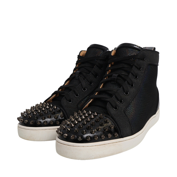 Mixed Material Varsilou Spikes High Top Sneakers Black