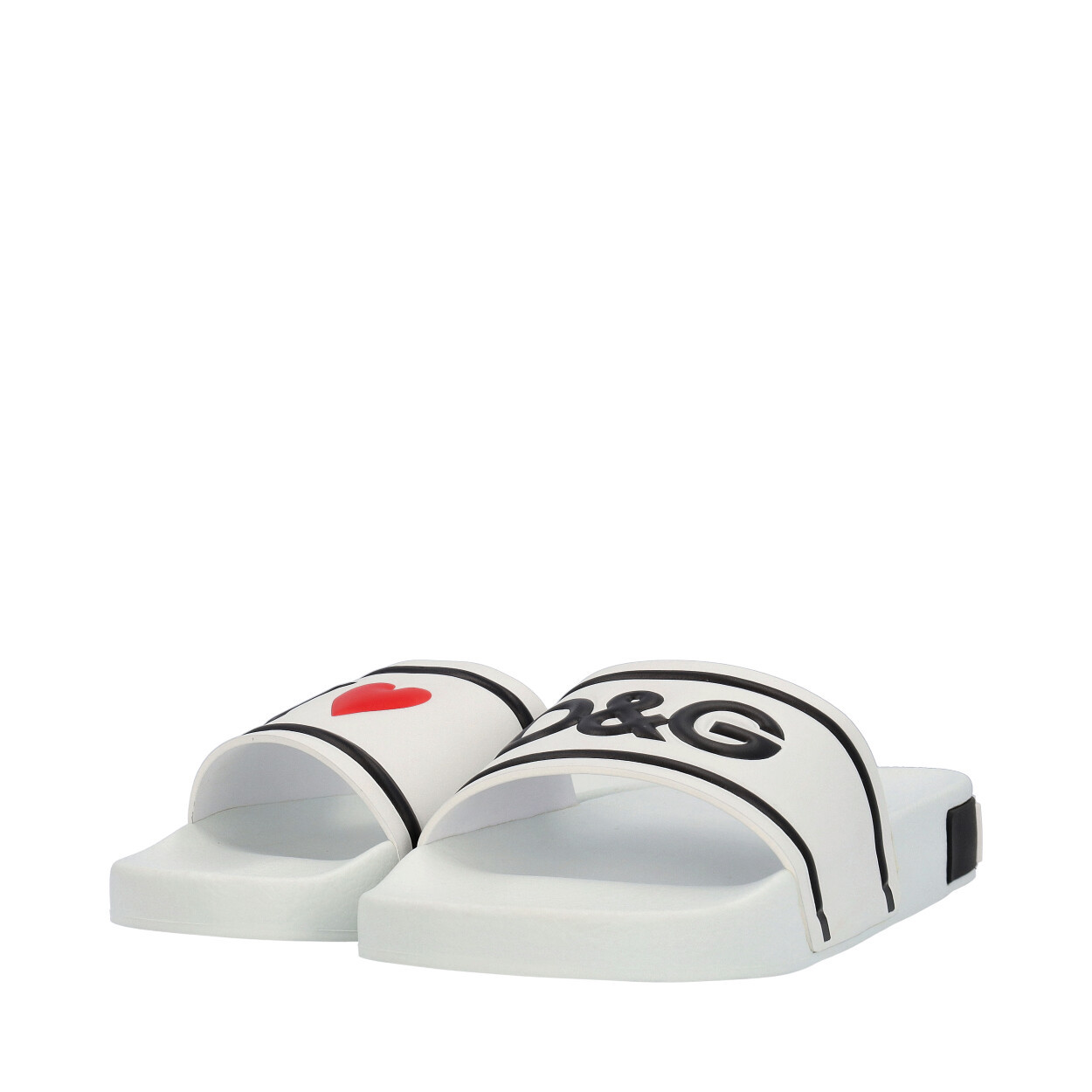 D&G white slides men’s IT 45 size (12 US) DOLCE & GABBANA Rubber I Love D&G Slides White | Luxity main image 4