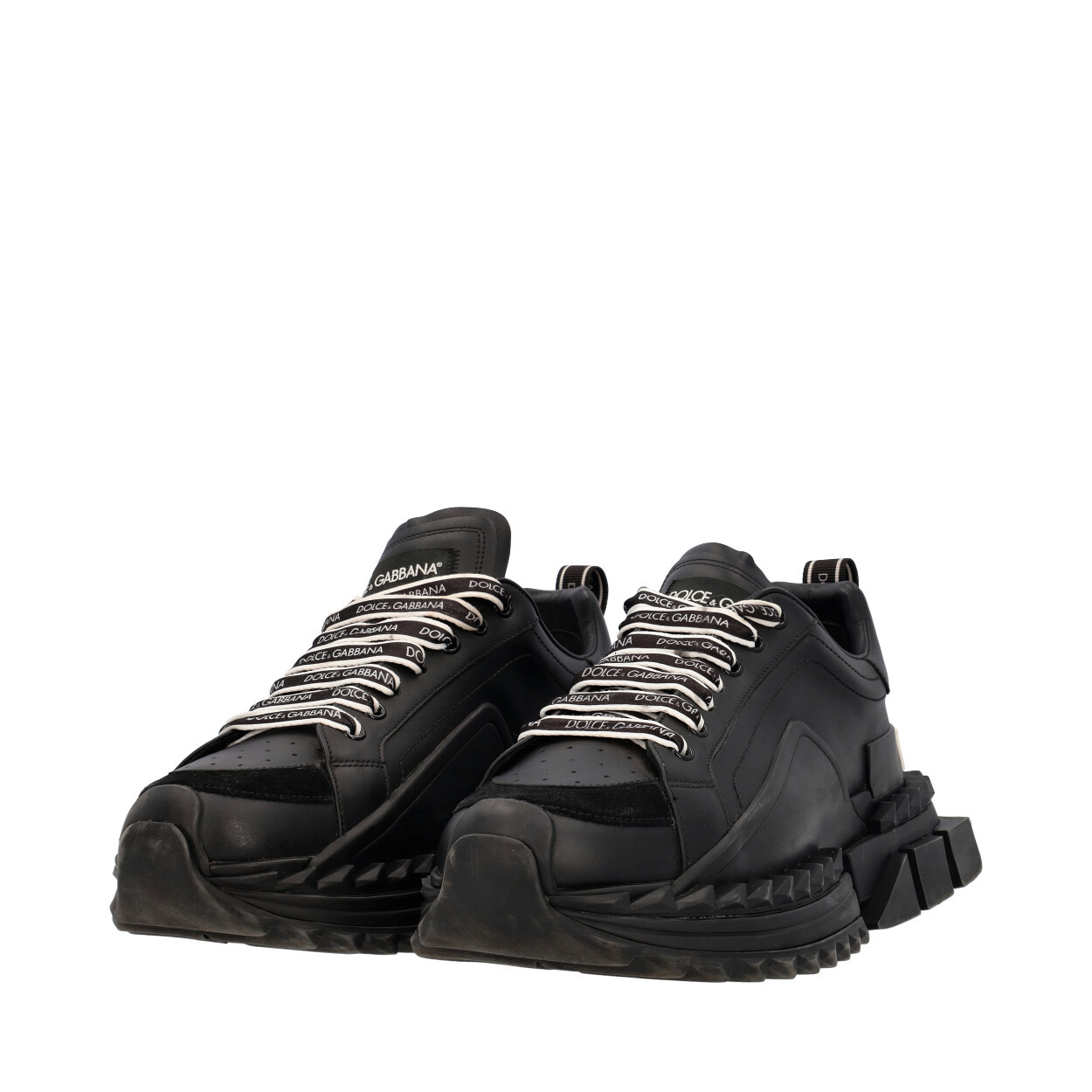 DOLCE & GABBANA Leather Super King Sneakers Black | Luxity