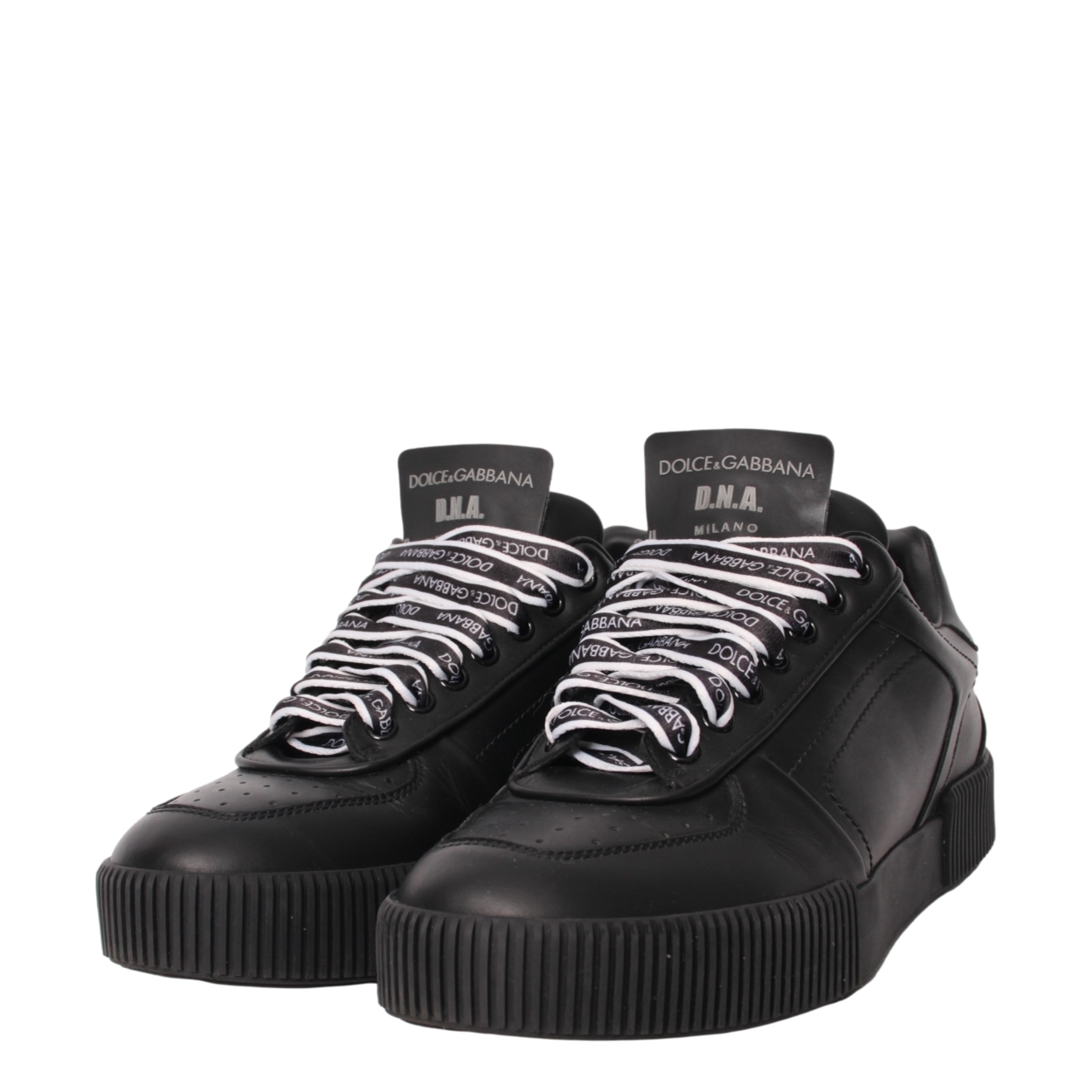 DOLCE & GABBANA Leather D.N.A. Milano Sneakers Black | Luxity