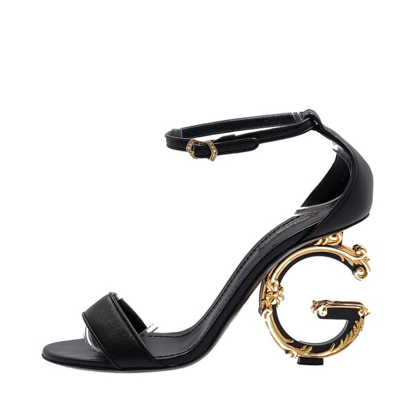 Leather Baroque DG Sandals Black