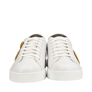 Leather Portofino King Patch Sneakers White, view 2