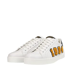 Leather Portofino King Patch Sneakers White