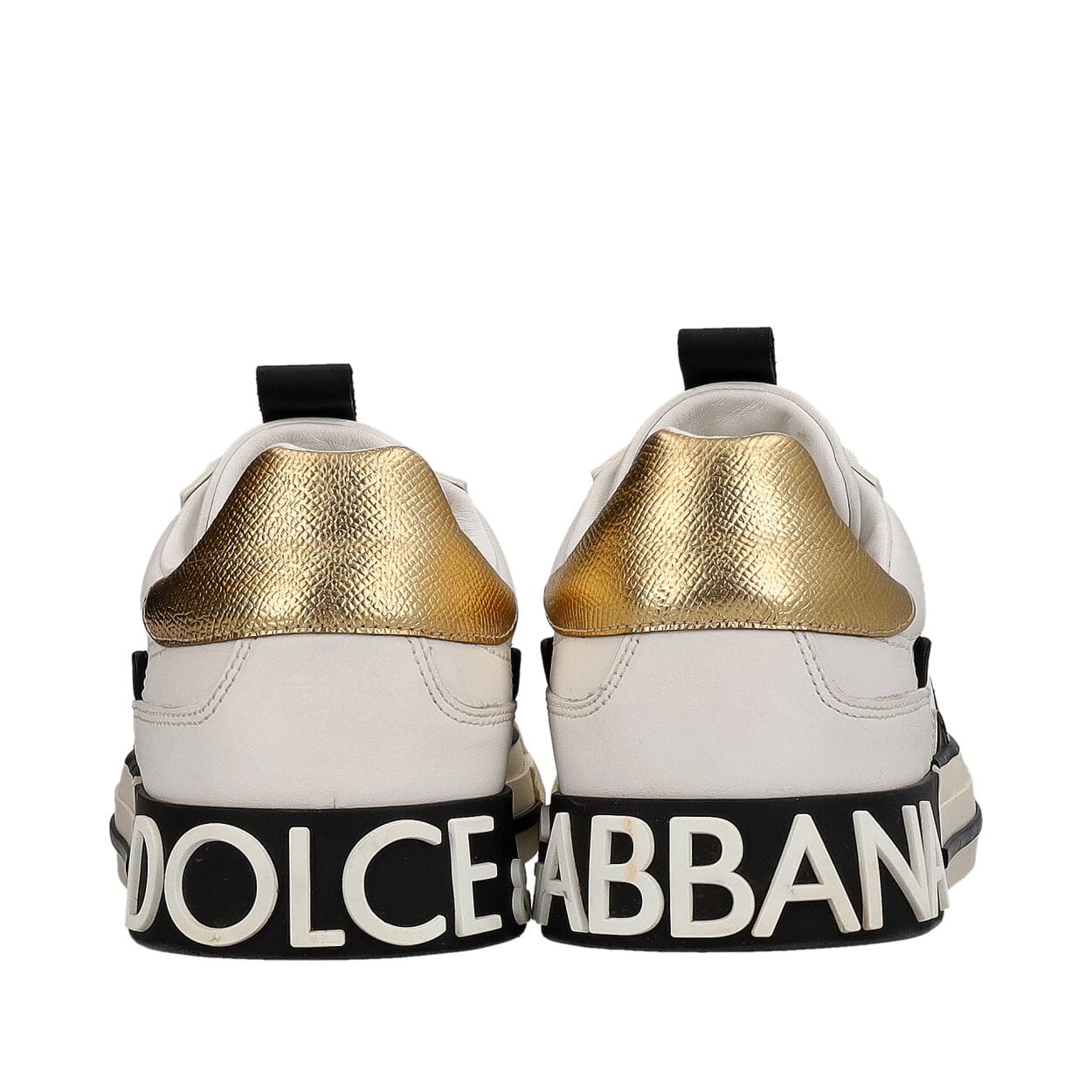 DOLCE & GABBANA Leather 2.Zero Sneakers White/Gold | Luxity