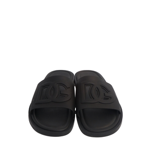 Rubber Logo Beach Sliders Black, view 3