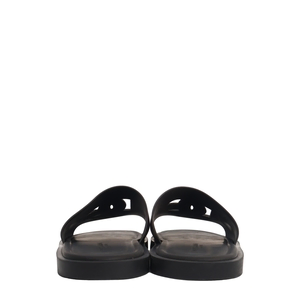 Rubber Logo Beach Sliders Black, view 4