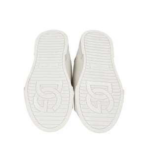 Leather Portofino DG Sneakers White/Gold, view 4