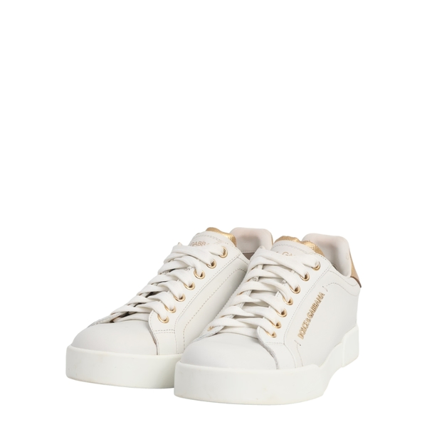 Leather Portofino Pearl Sneakers White/Gold