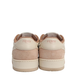 Leather/Suede Match Sneakers Beige/Pink, view 4