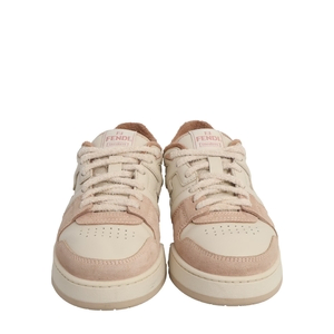 Leather/Suede Match Sneakers Beige/Pink, view 3