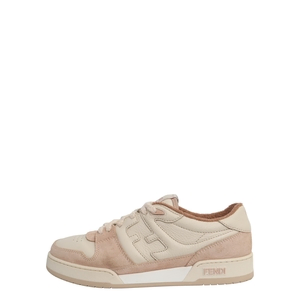 Leather/Suede Match Sneakers Beige/Pink, view 2