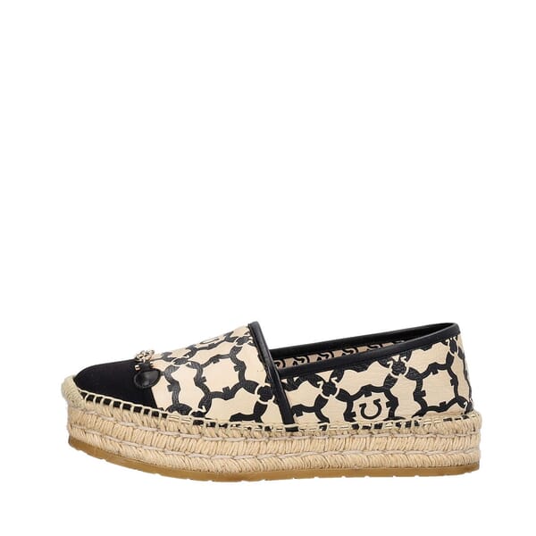 Patent Espadrilles Gancini Logo Beige/Black