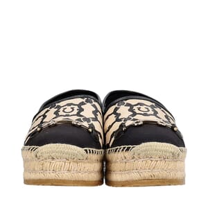Patent Espadrilles Gancini Logo Beige/Black, view 3