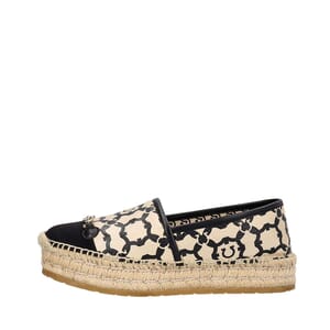 Patent Espadrilles Gancini Logo Beige/Black, view 2