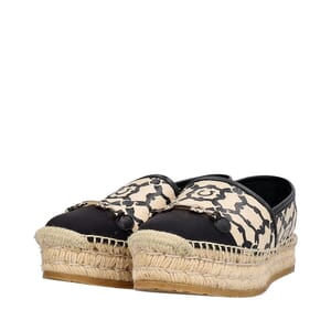 Patent Espadrilles Gancini Logo Beige/Black