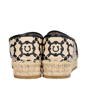 Patent Espadrilles Gancini Logo Beige/Black, view 4
