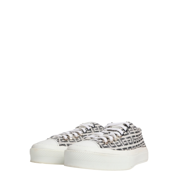 Canvas Jacquard 4G City Sneakers Black White