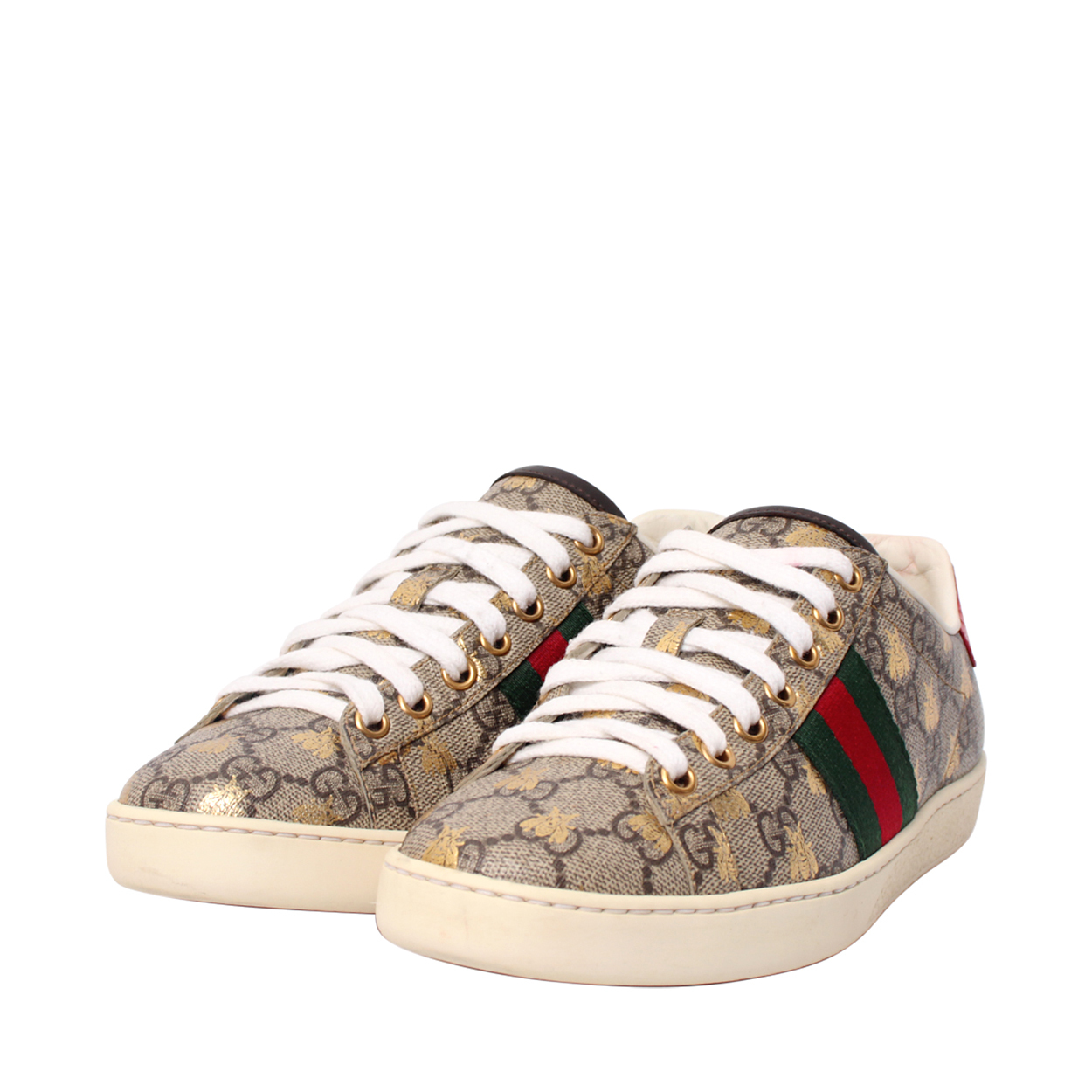 GUCCI Supreme GG Ace Bee Sneakers Beige/Ebony | Luxity