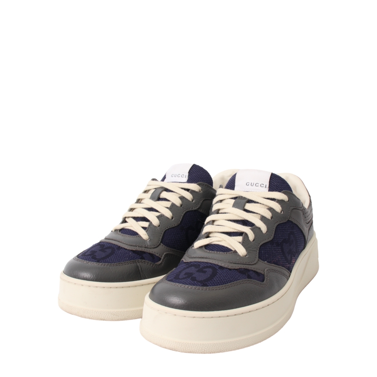 GUCCI Mixed Material GG Trainer Sneakers Grey/Blue | Luxity