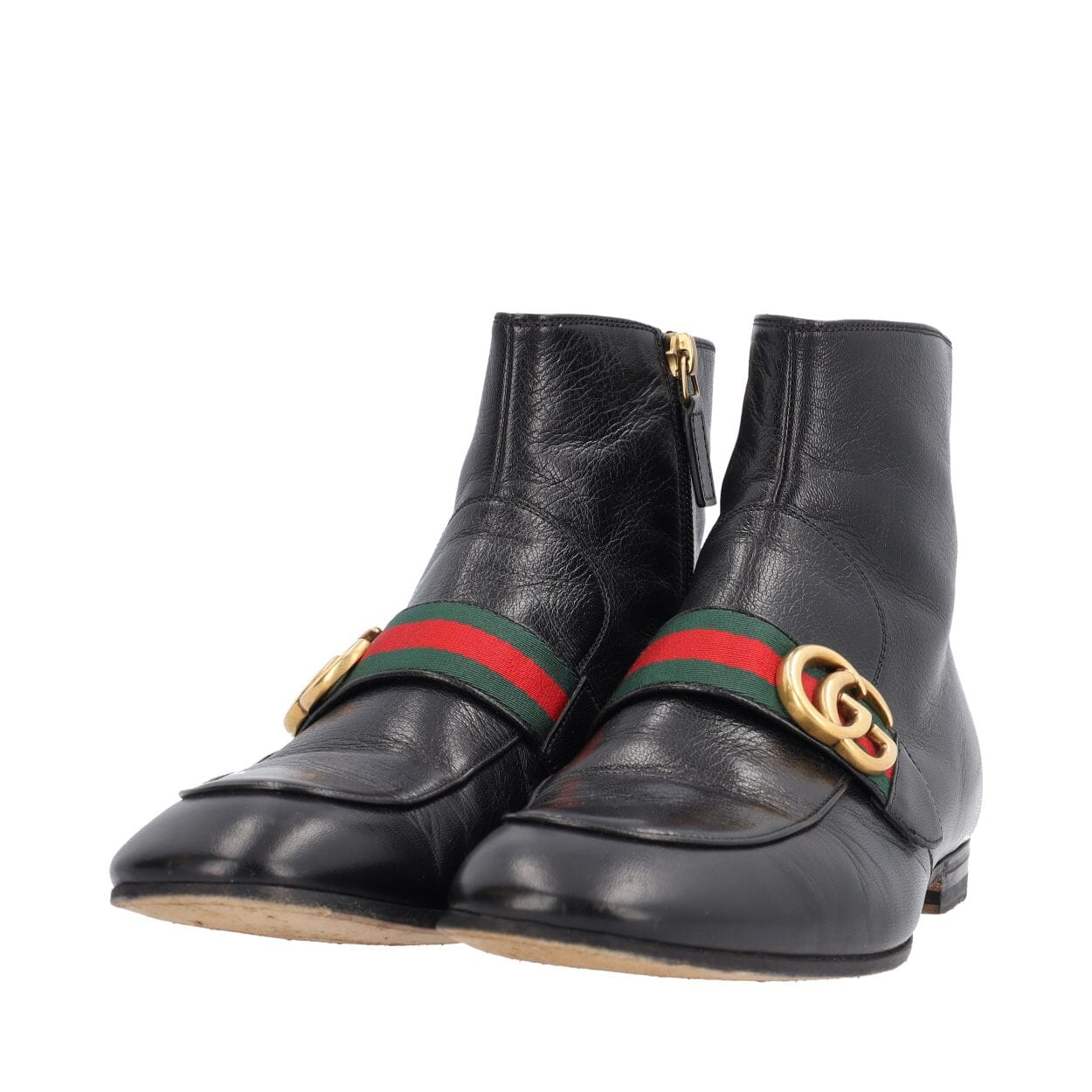 GUCCI Leather Web Donnie Boots Black | Luxity