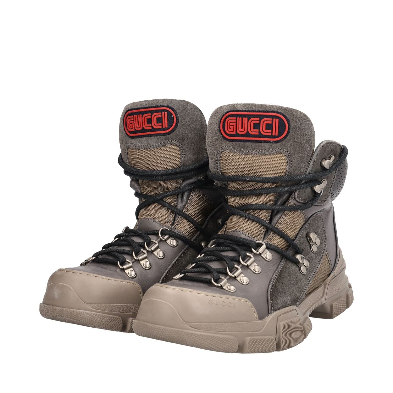 GUCCI Mixed Material Flashtrek Boots Grey | Luxity