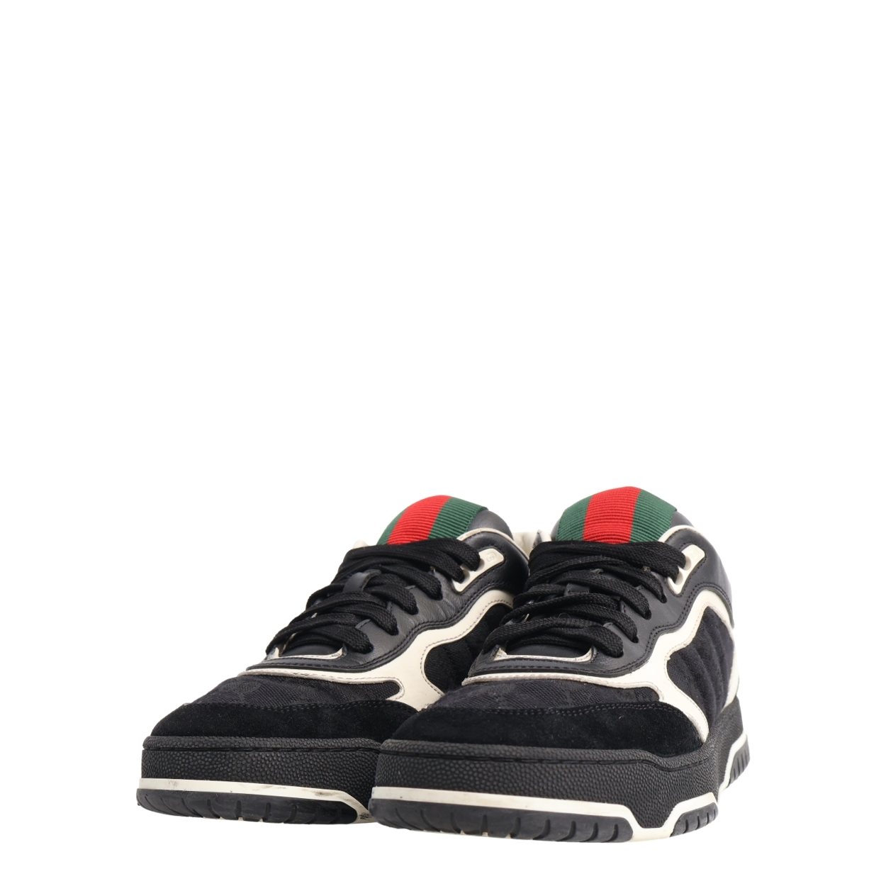 GUCCI Mixed Material Re-Web Sneakers Black | Luxity