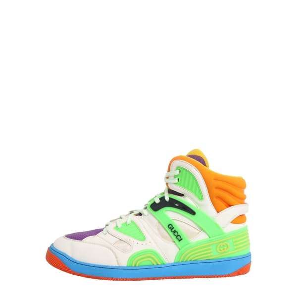 Mixed Material Basket High Top Sneakers Multicolour
