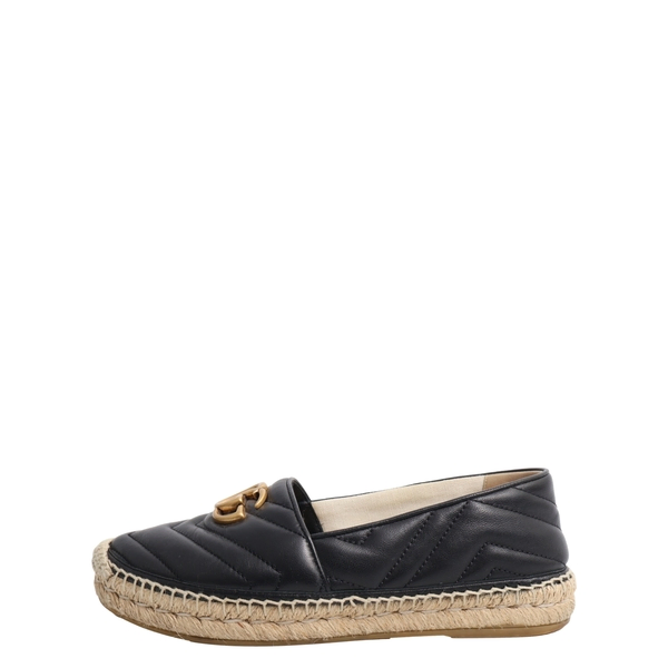 Leather Marmont GG Espadrilles Black