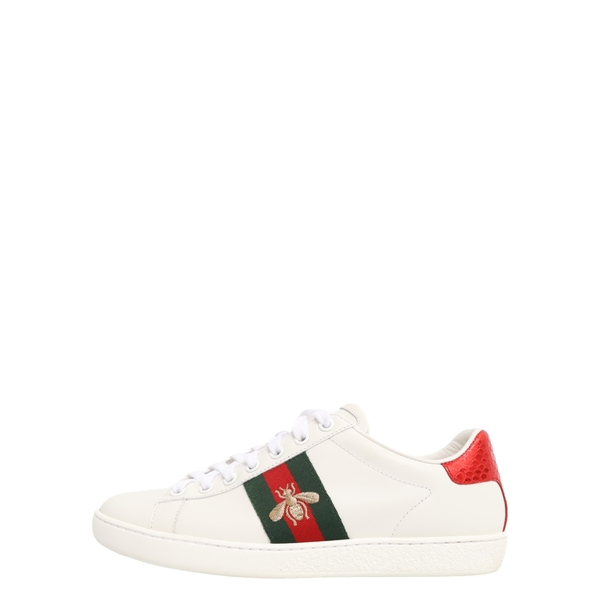 Leather Ace Bee Sneakers White