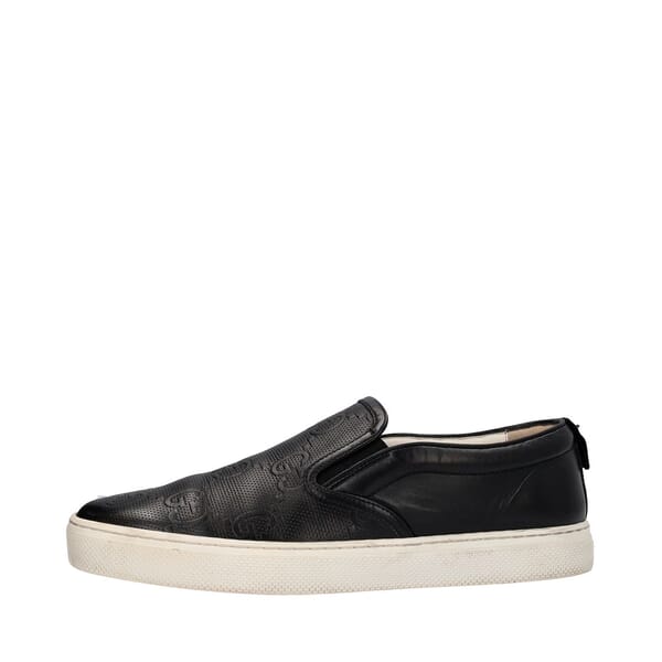 Leather GG Embossed Dublin Slip On Sneakers Black