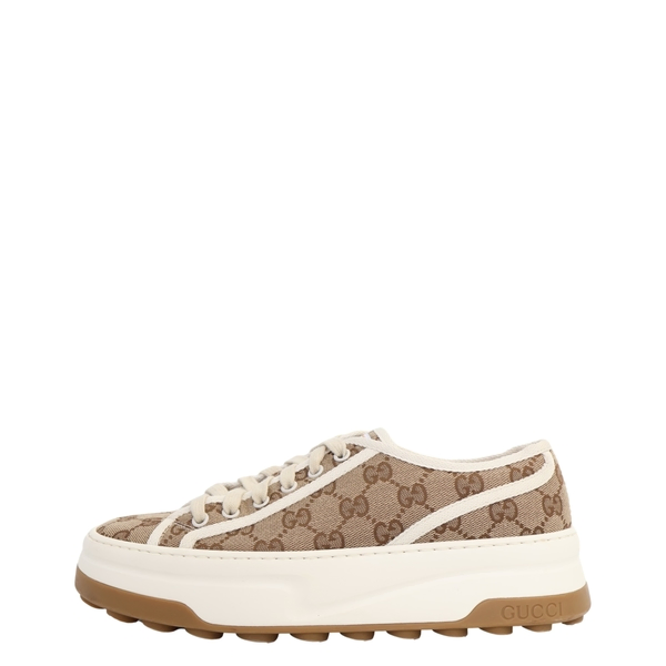 Canvas GG Platform Tennis 1977 Sneakers Beige/Ebony