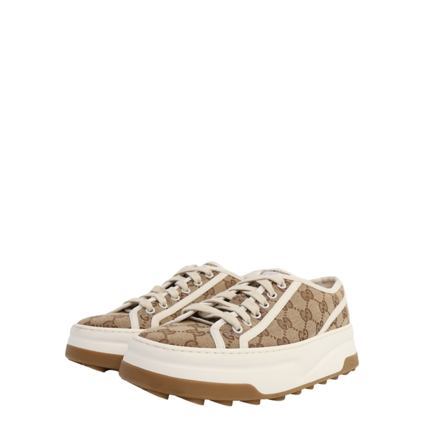 Canvas GG Platform Tennis 1977 Sneakers Beige/Ebony