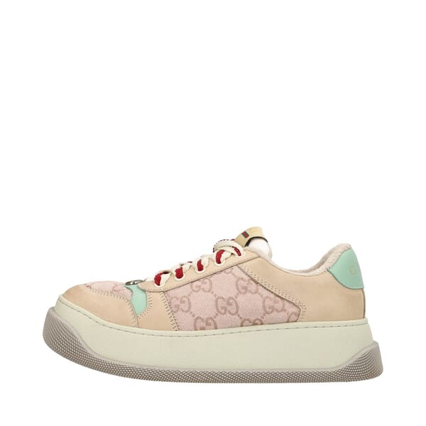 Mixed Material GG Screener Sneakers Pink/Mint Green