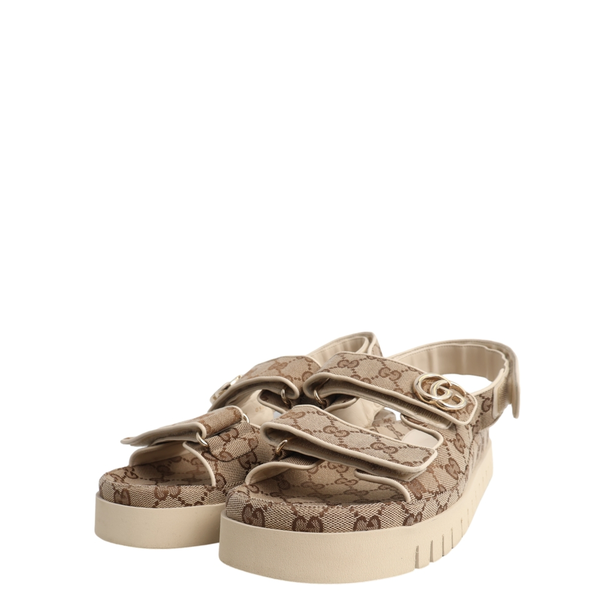 靴 GUCCI GG Canvas Sandals GUCCI Canvas GG Sandals Beige | Luxity