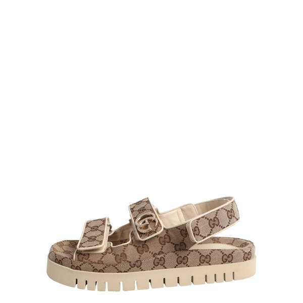 Canvas GG Sandals Beige
