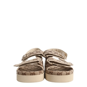 Canvas GG Sandals Beige, view 4