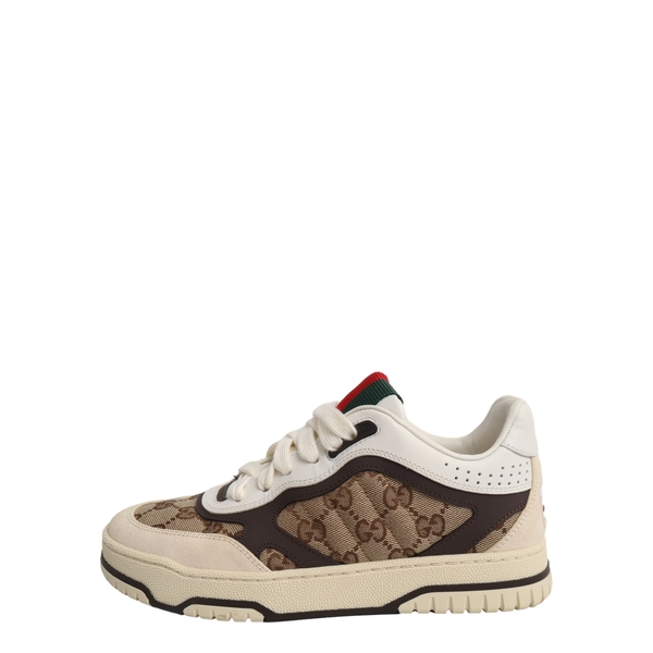 Mixed Material Re-Web Sneakers Beige/Brown