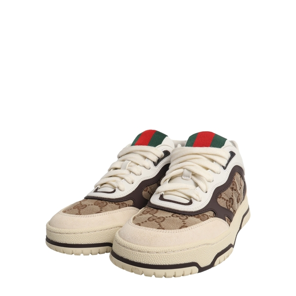 Mixed Material Re-Web Sneakers Beige/Brown