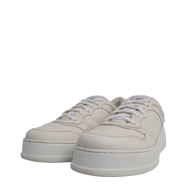 Leather GG Embossed Sneakers White