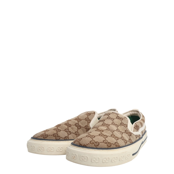 Canvas GG Tennis 1977 Slip-On Sneakers Beige/Ebony